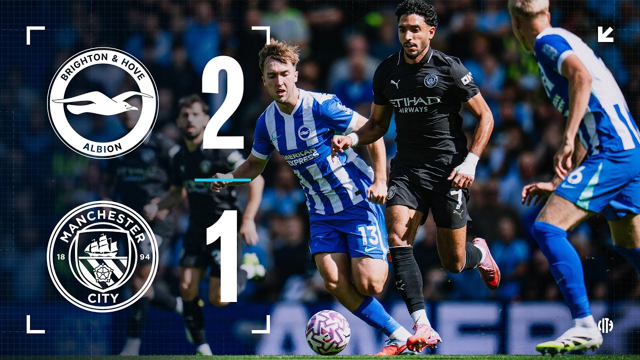 Brighton Stuns Man City with 2-1 Victory | Haaland Scores but Seagulls Fight Back ⚽