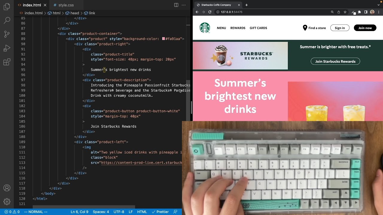 ASMR Coding: Starbucks Home Page Differences ☕