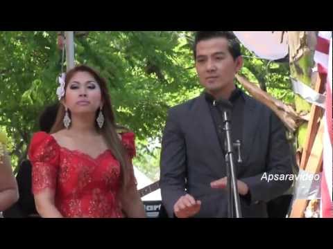 A group of Khmer singers singing classic Saravan song during Cambodian New Year in Long Beach, CA
