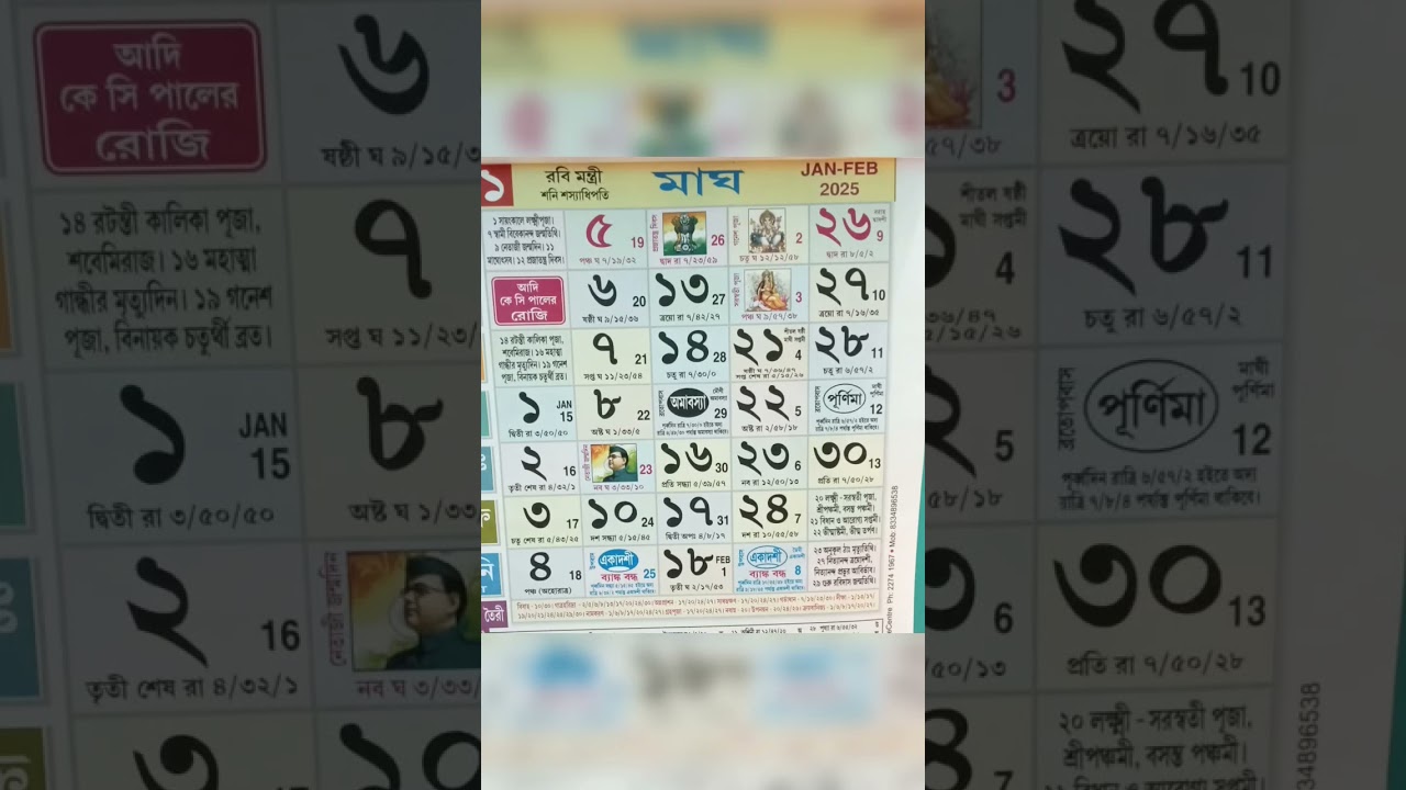 2025 মাঘ মাসের ক্যালেন্ডার 📅 | Ani Kolkata
