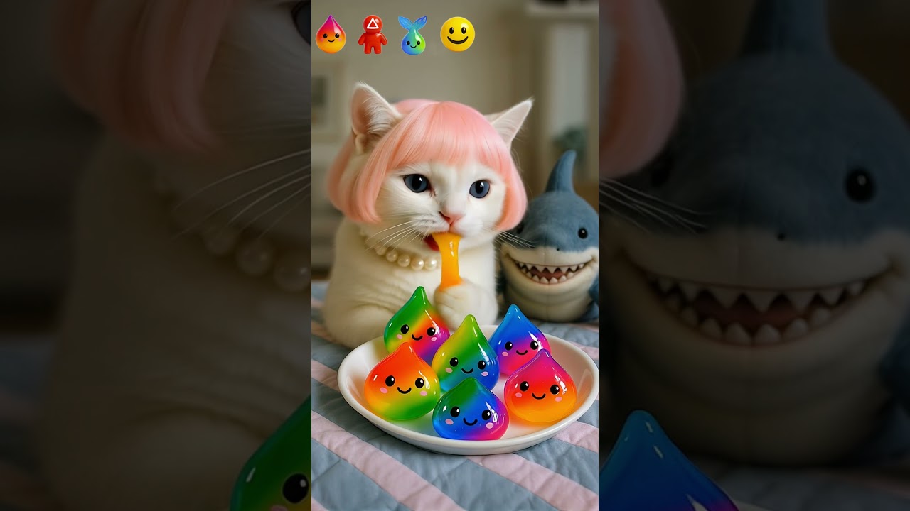 Cat & Baby Shark Food ASMR Challenge 🐱🦈