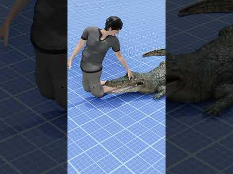 How To Escape An Alligator Death Roll 😨 ( 3D Animation in Hindi ) #shorts