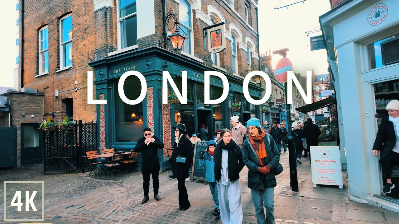 London Walk: Hampstead Village to Kentish Town in 4K