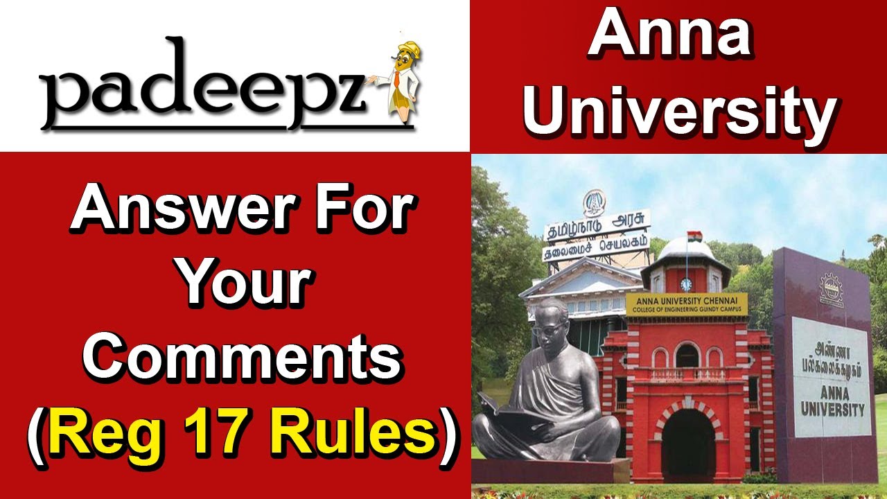 Doubts About Regulation 2017 Rules Explained Anna University | Padeepz