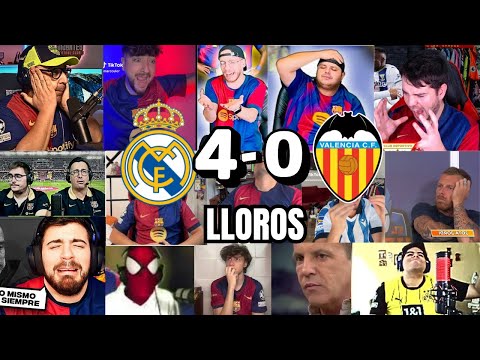 LOS MEJORES  LLOROS  CULÉS AL REAL MADRID 4-0 VALENCIA😭😂