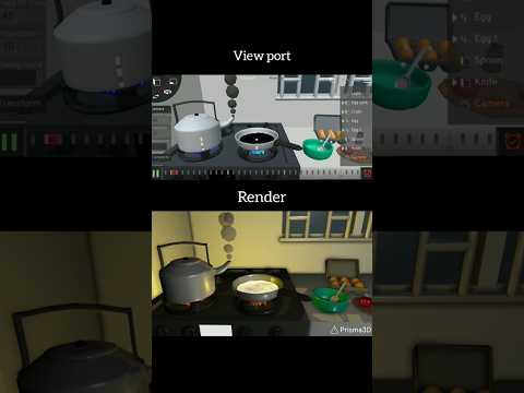 Cooking 3D animation on mobile with Prisma 3D app #3d #anime #app #prisma3d