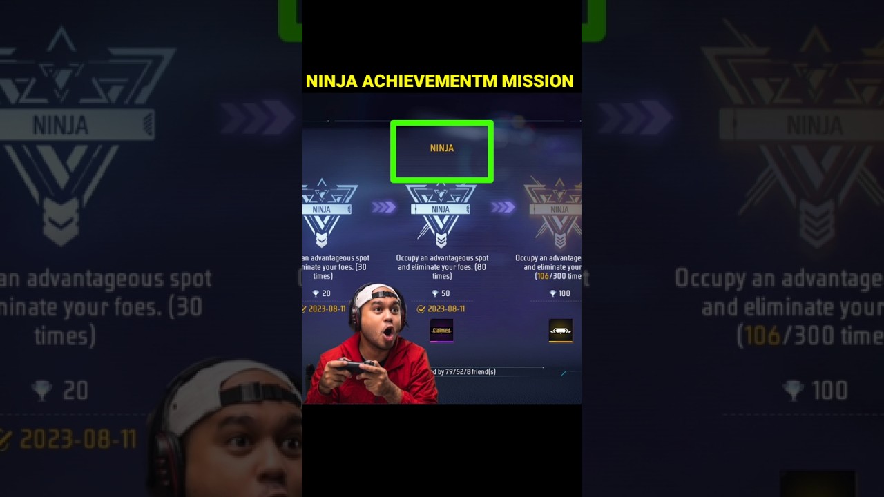 Free fire ninja achievement kaise complete karen | Ninja achievement mission | #shorts #ytshorts