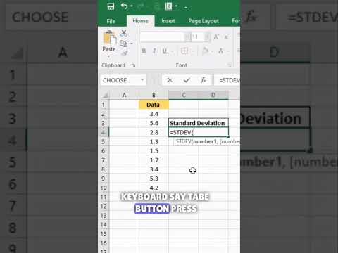 How To Calculate Standard Deviation In Excel | Rapid MS. #ytshorts