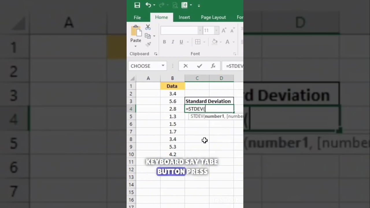 How to Calculate Standard Deviation in Excel | Rapid MS #ytshorts