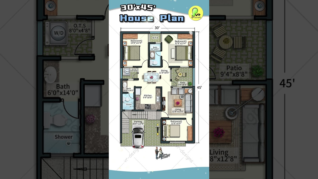 30x45 East Facing 3BHK House with Parking 🚗