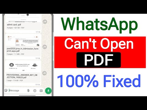 Fix Whatsapp Can't Open PDF Files Problem || Whatsapp PDF File Not Opening Problem