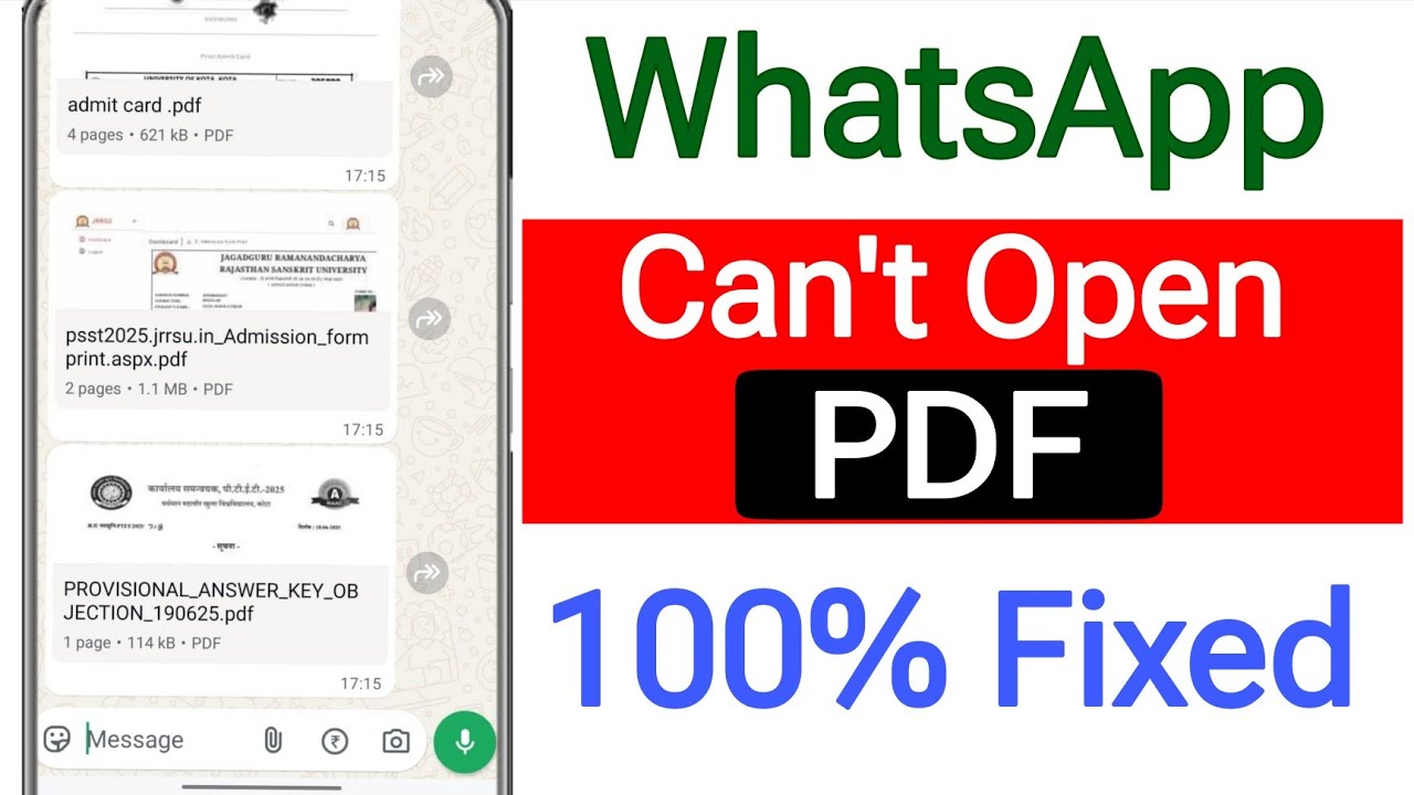 How to Fix WhatsApp PDF File Not Opening Issue