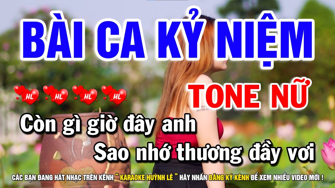 Karaoke Bài Ca Kỷ Niệm - Tone Nữ Bbm | Nhạc Sống Huỳnh Lê