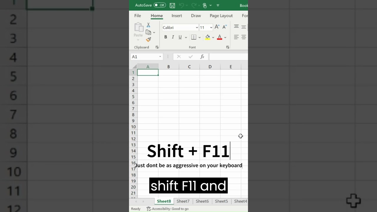 Fastest Way to Insert a Worksheet in Excel 📝