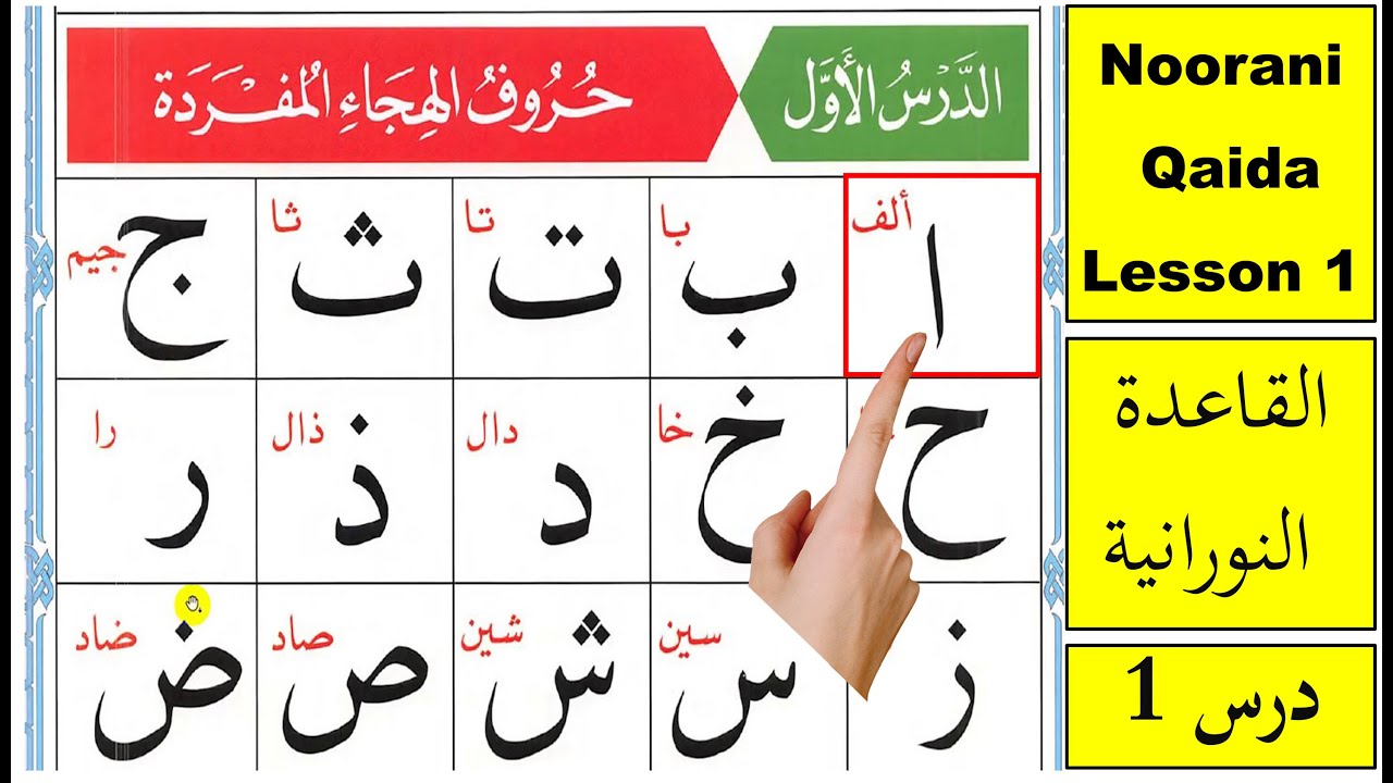Learn the Arabic Alphabet with Qaida Noorania: Alif Baa Taa Lesson 1 🇸🇦