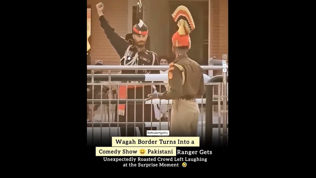 wagah border turns into a comedy show😄Pakistan #comedy #funny #funnyshorts #ytshorts #trendingshorts