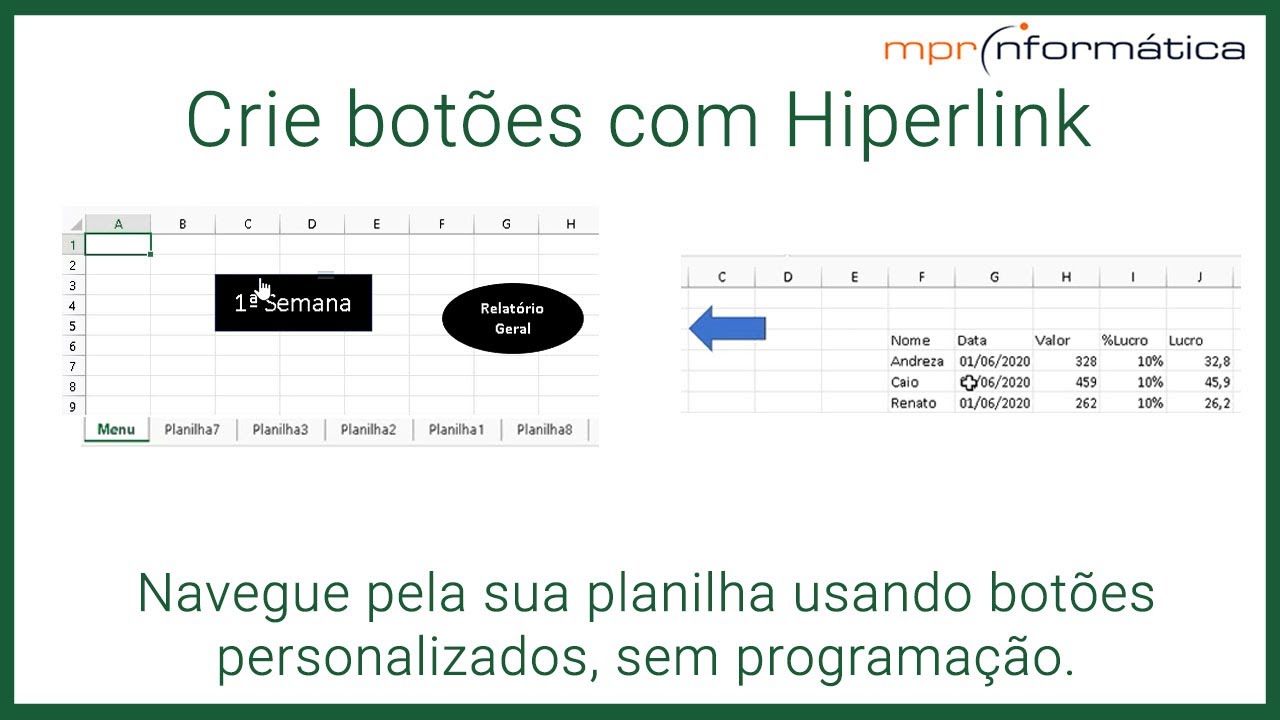 Criar Botões com Hiperlink no Excel 🖱️