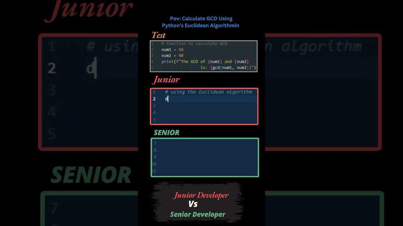 Junior Vs Senior: Calculating GCD with Python's Euclidean Algorithm