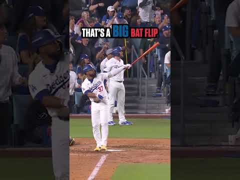 Bat flip of the year? 🔥 #mlb #baseball #Dodgers #playoffs