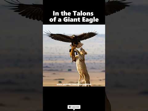 In the Talons of a Giant Eagle ‼️ The Lion Cub’s Fate? #eagle #lion