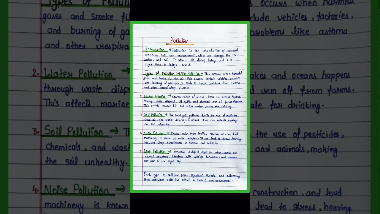 Essay on pollution | pollution essay in English |write an essay on pollution in English #pollution