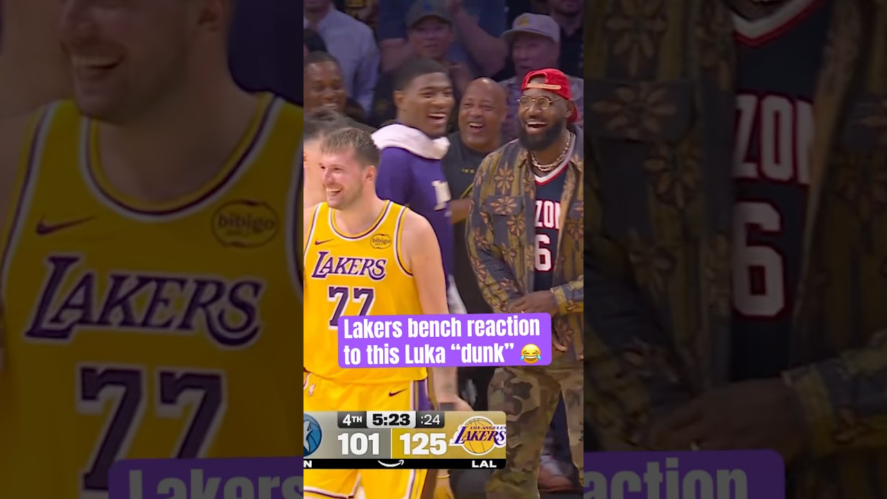 LeBron James Reacts Excitedly to Luka Doncic’s Amazing Dunk 🔥
