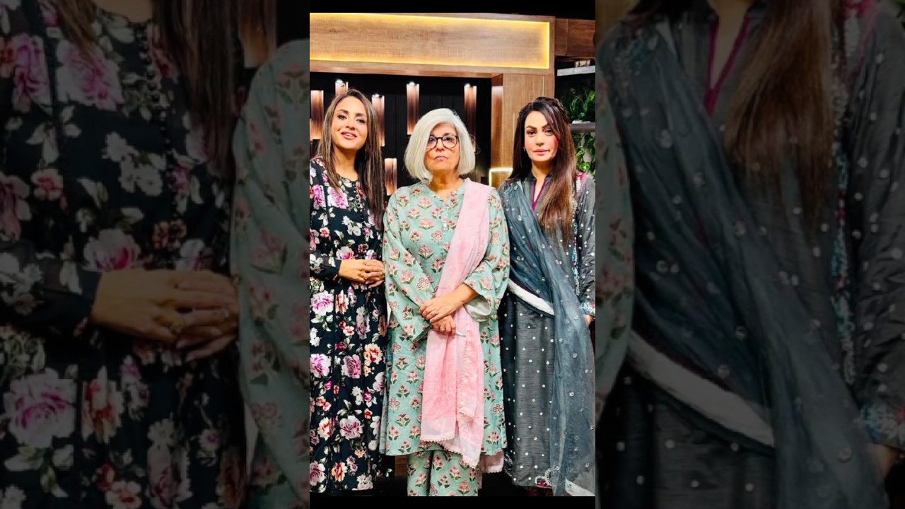 Marina Khan Sadia immam and Nadia Khan at the set of "yeh ki drama hy" #ytshorts #actorslife
