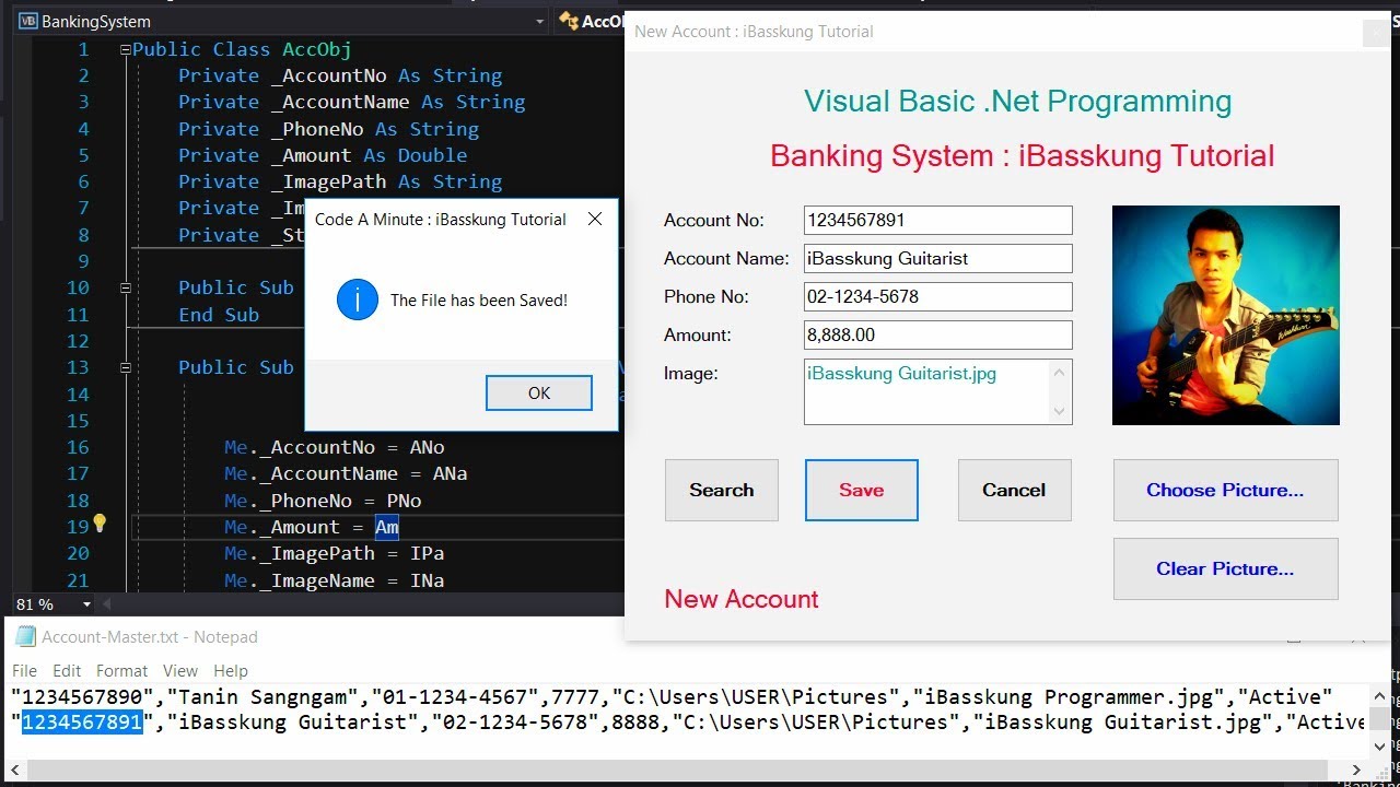 Bank Management System in VB.NET & CSV (Part 2/3)
