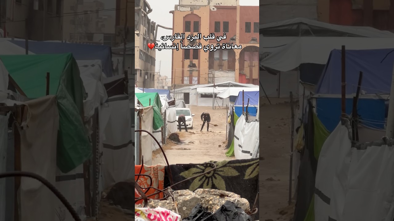 نازحون غزة يواجهون البرد القارس ❄️