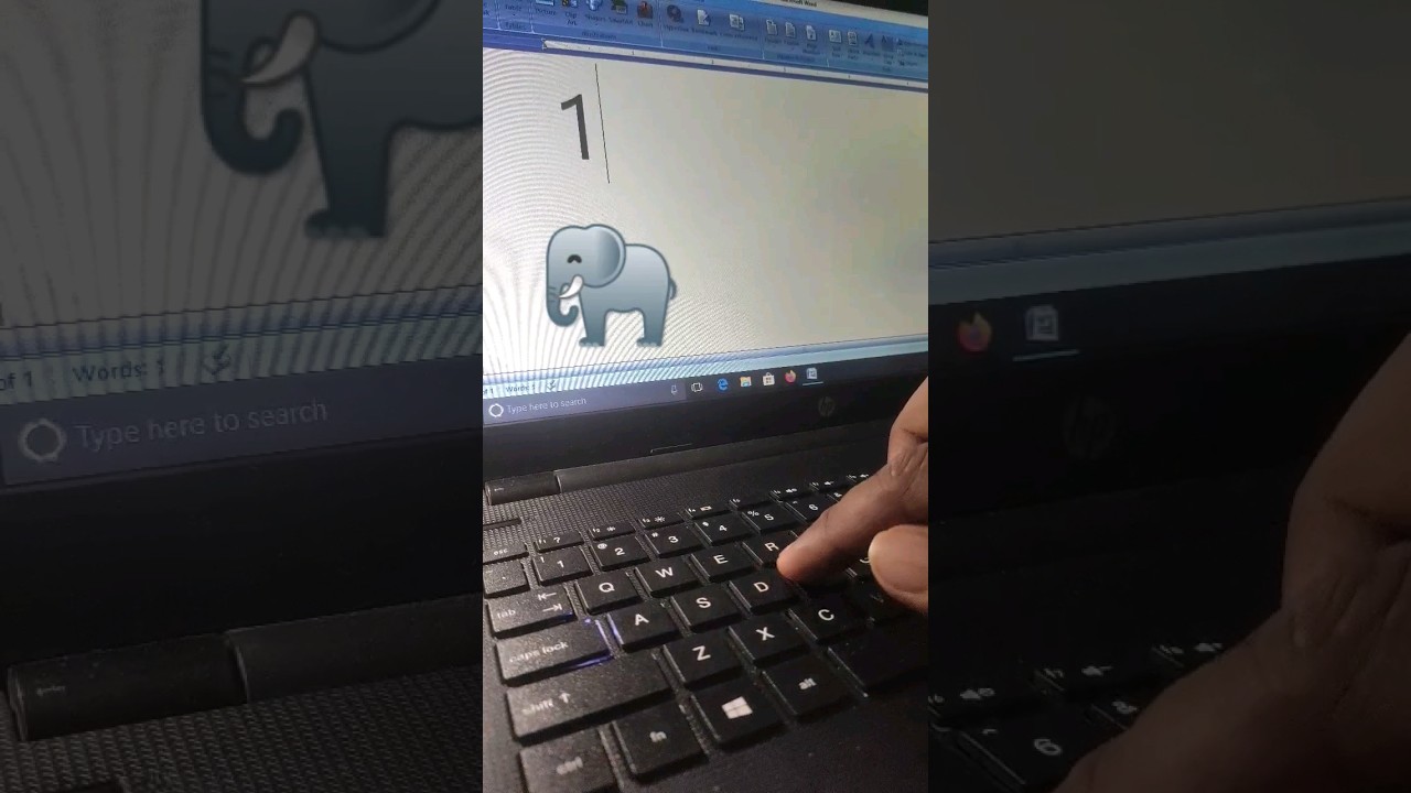 Elephant Drawing Shortcut in MS Word 📝
