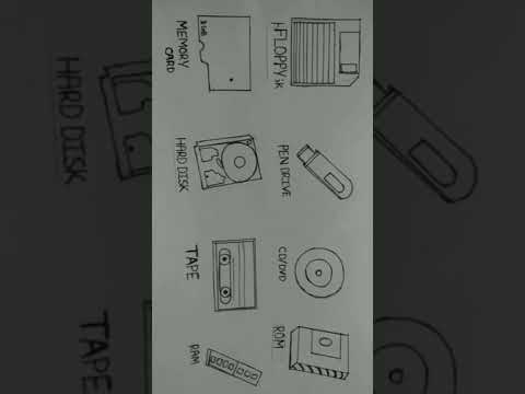 Computer Storage devices drawing / Play with Sai #art #computer #youtube #youtubeshorts