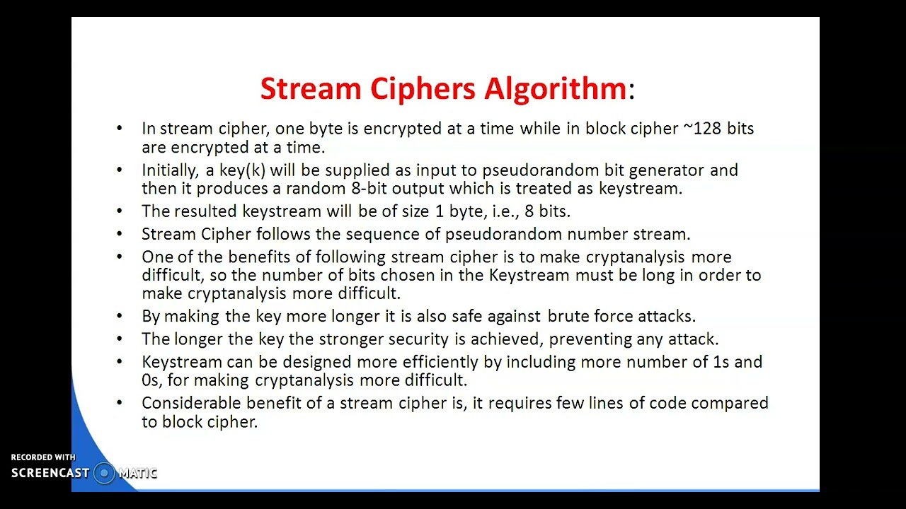 Cryptography & Network Security: Symmetric & Asymmetric Key Algorithms (Chapter 3, Part 1) π