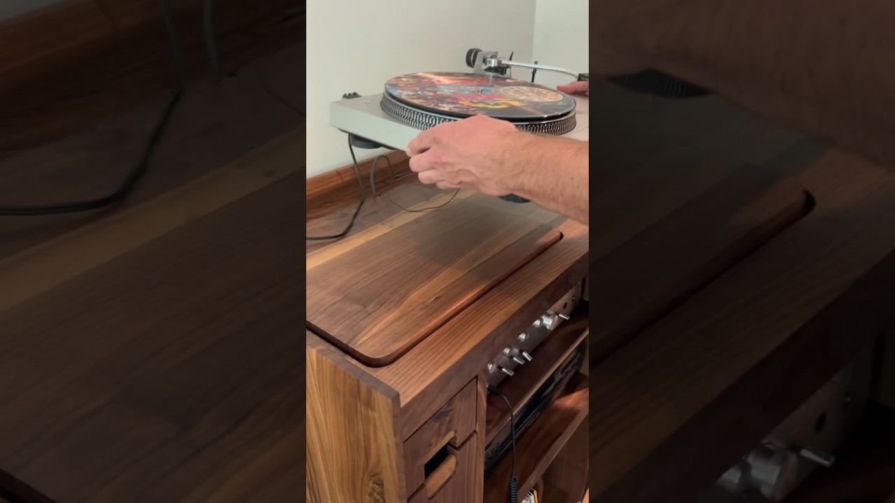 Vibration dampening record cabinet #design #woodworking #customfurniture #recordcollector #vinyl