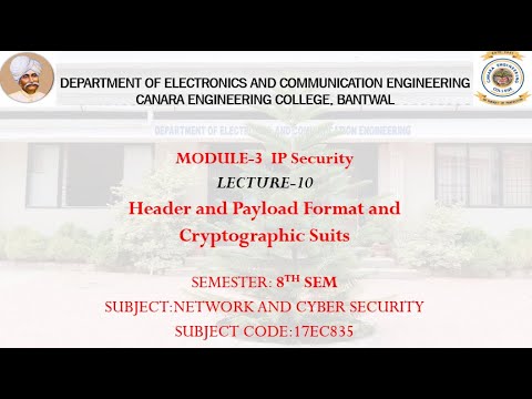 VTU NCS (17EC835) M3 L10 Header and Payload Format and Cryptographic Suits