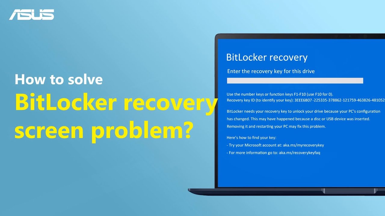 Troubleshooting BitLocker Recovery Screen on ASUS Laptops