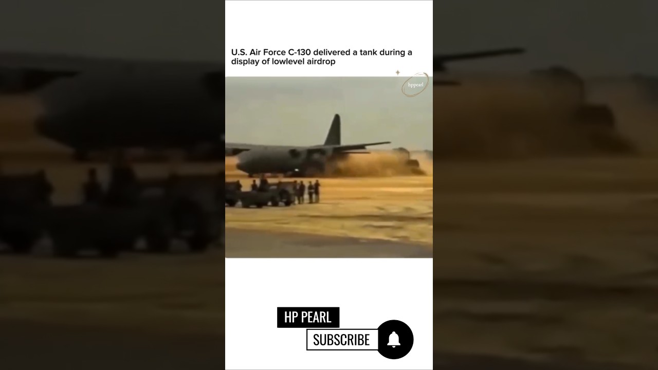 US Air Force C-130 Delivers Tank 🚁