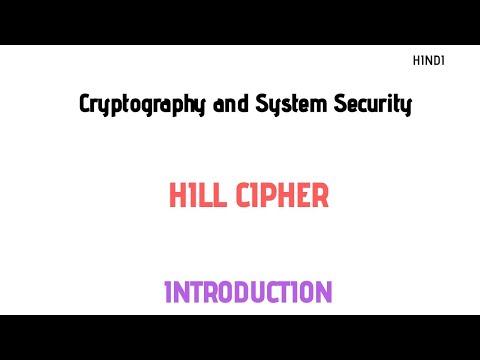 Hill Cipher | Substitution Cipher Techniques | Introduction in Hindi | CSS