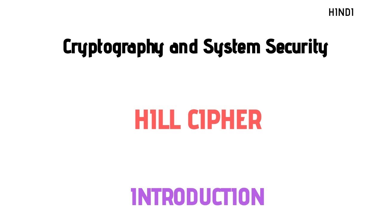 Hill Cipher Explained: Substitution Technique in Hindi 🔐