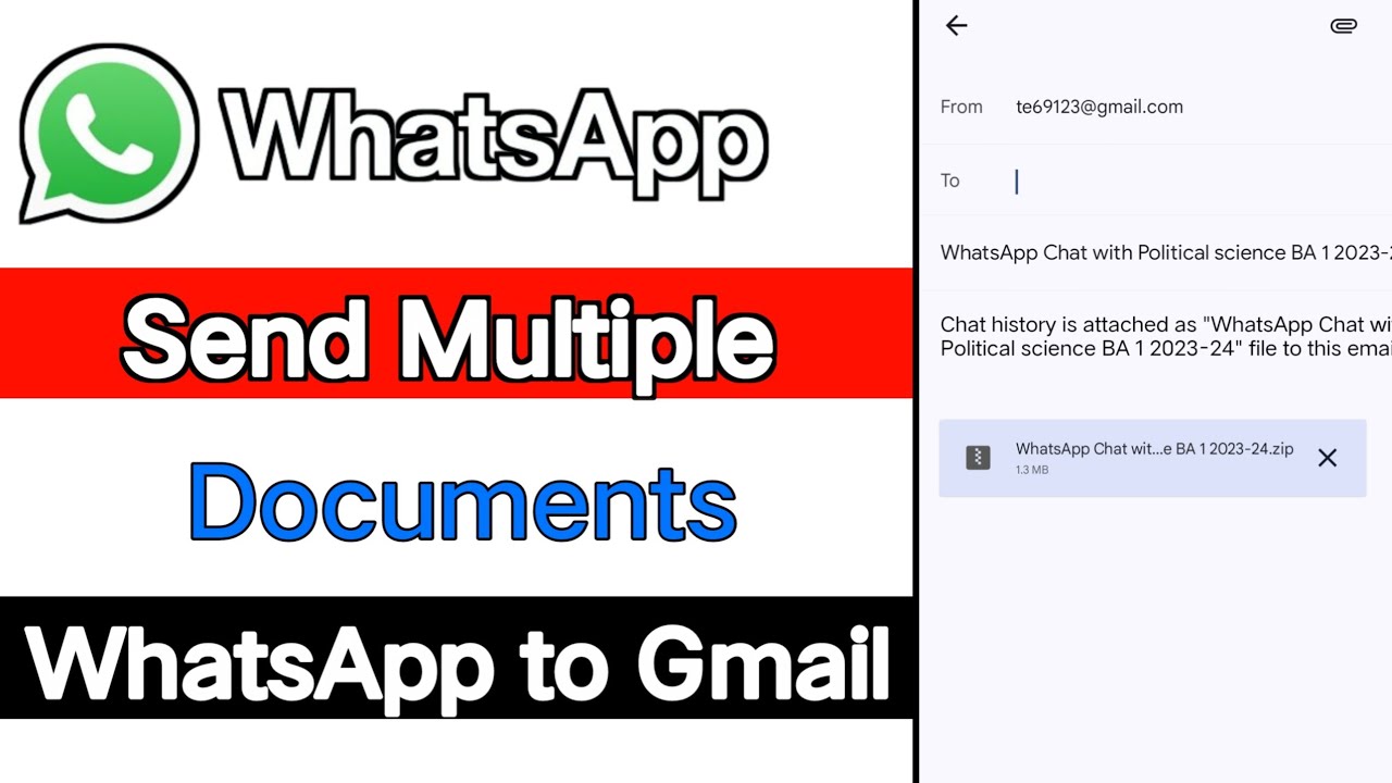 How to Send Multiple Documents from WhatsApp to Gmail