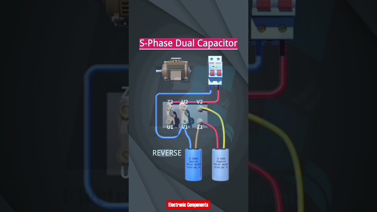 Single Phase Dual Capacitor Motor: Forward & Reverse Wiring