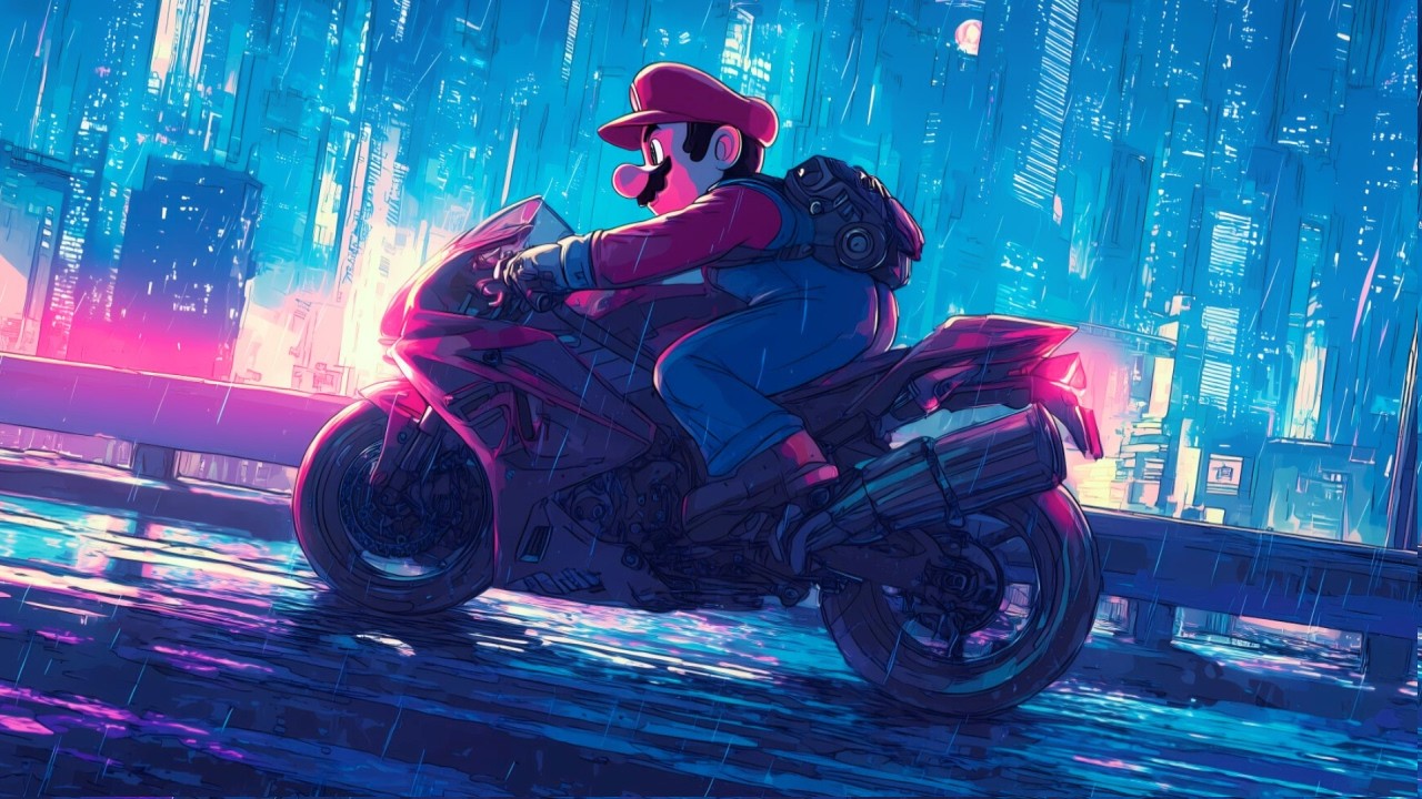 Mario Cyberpunk Synthwave Remix (1 Hour)