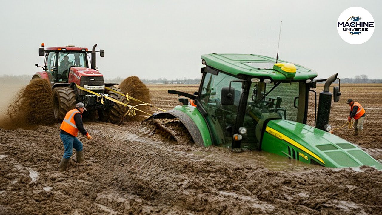 Epic Tractor Stuck in Mud Moments 🚜