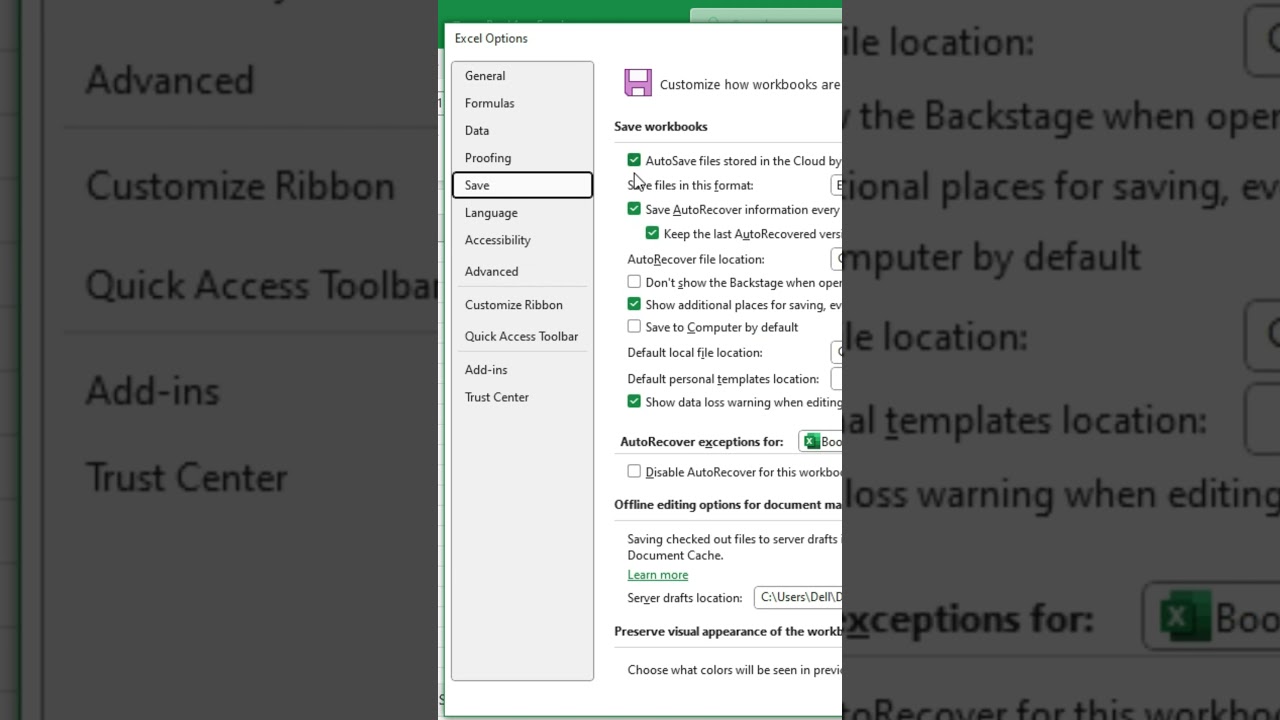 Enable AutoSave in Excel to Save Automatically π