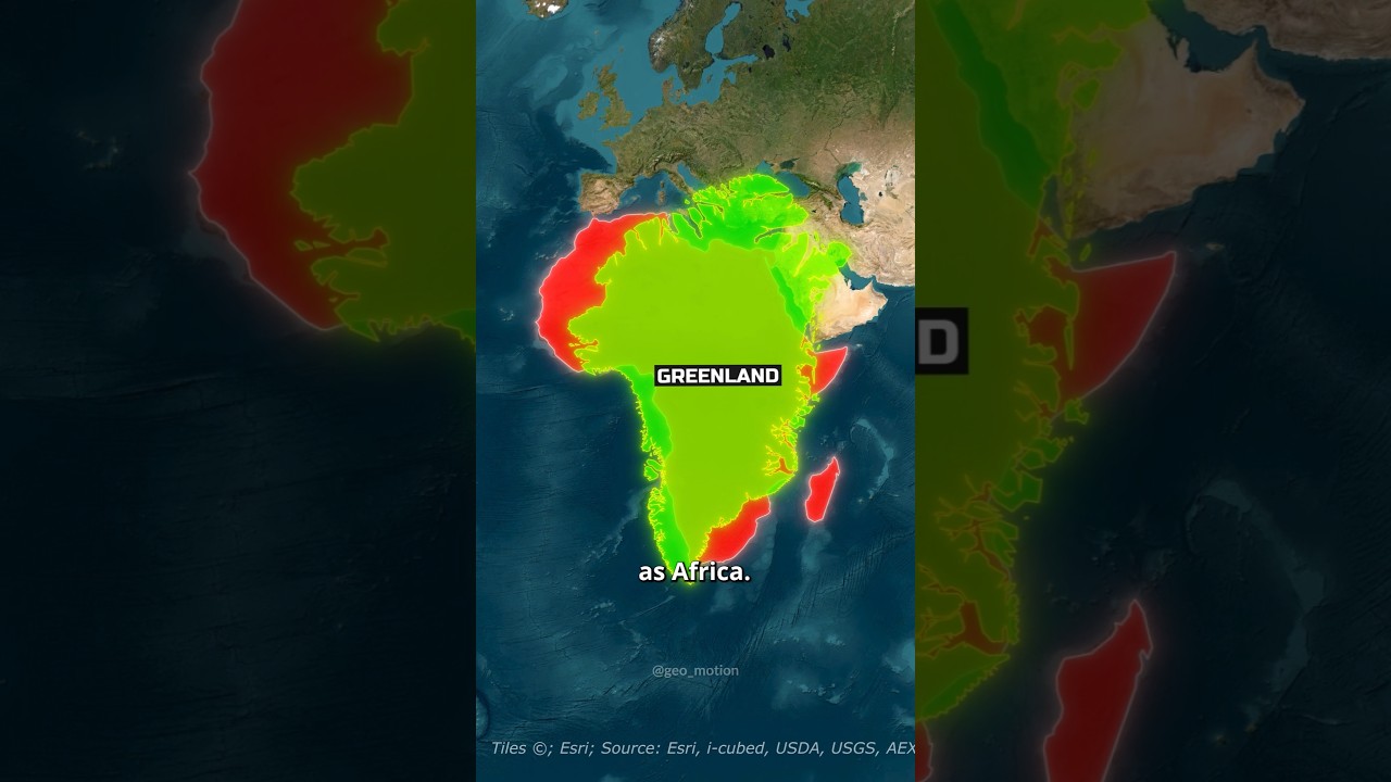Greenland's True Size vs. Map 🌍