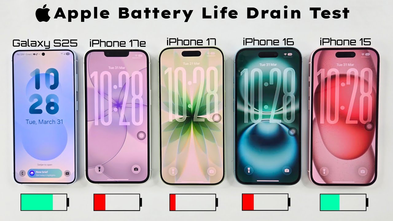 iPhone 17e vs Samsung S25 & Past Models Battery Test