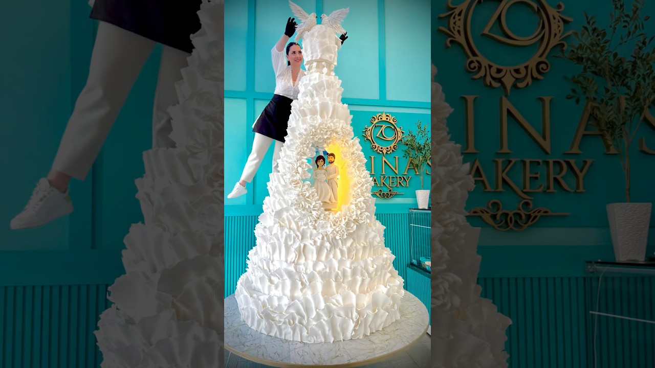 Impressive 12-Tier Wedding Cake with 100kg Sugar Paste 🎂