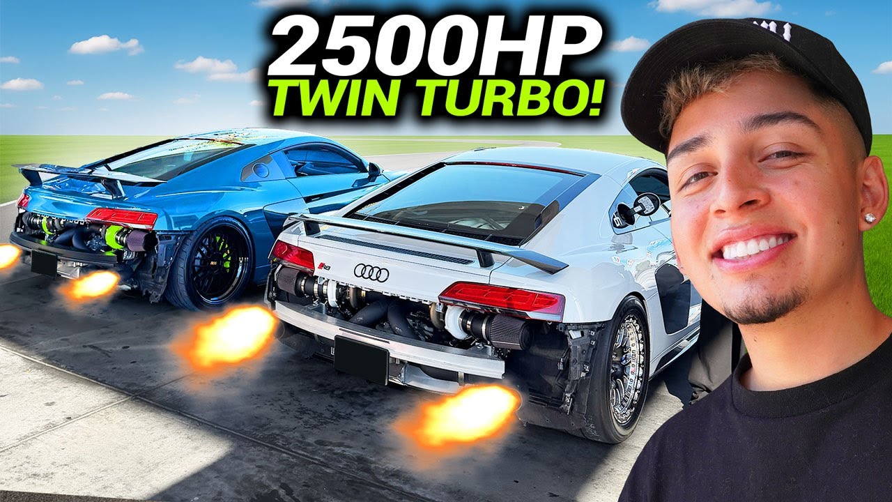 Twin Turbo R8s at Car Meet Without Bumpers 🚗