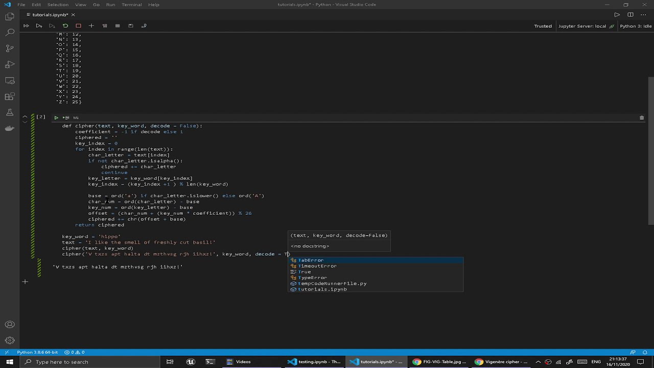Python Implementation of the Vigenère Cipher