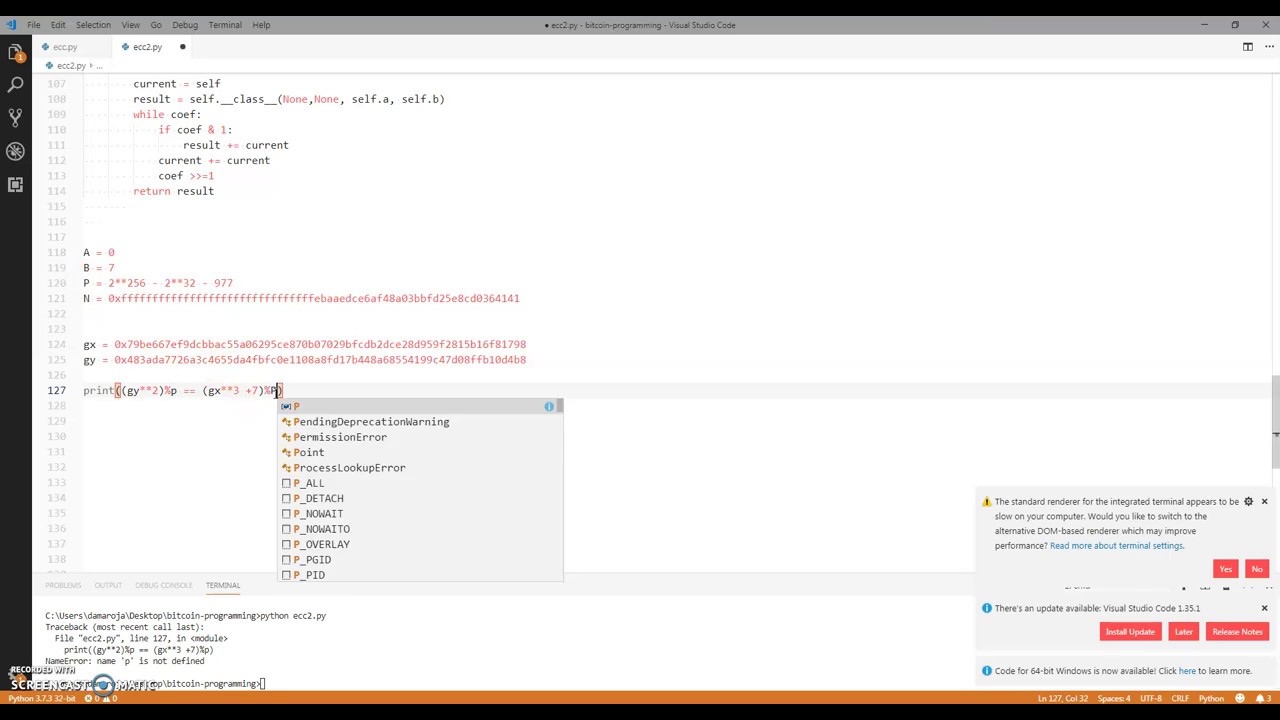 Matemáticas y Bitcoin: Verificación del Punto Generador en la Curva secp256k1 - Video 13