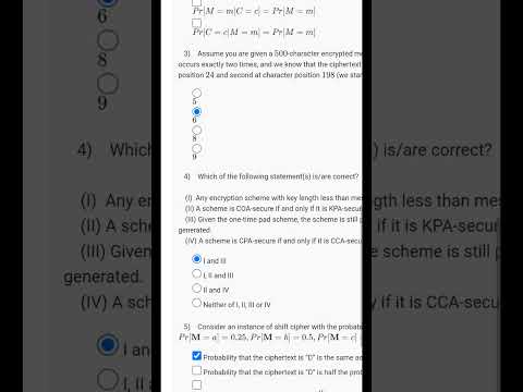 Foundations of Cryptography Week 1 Quiz Answer Solution 2024 | NPTEL | SWAYAM 2024